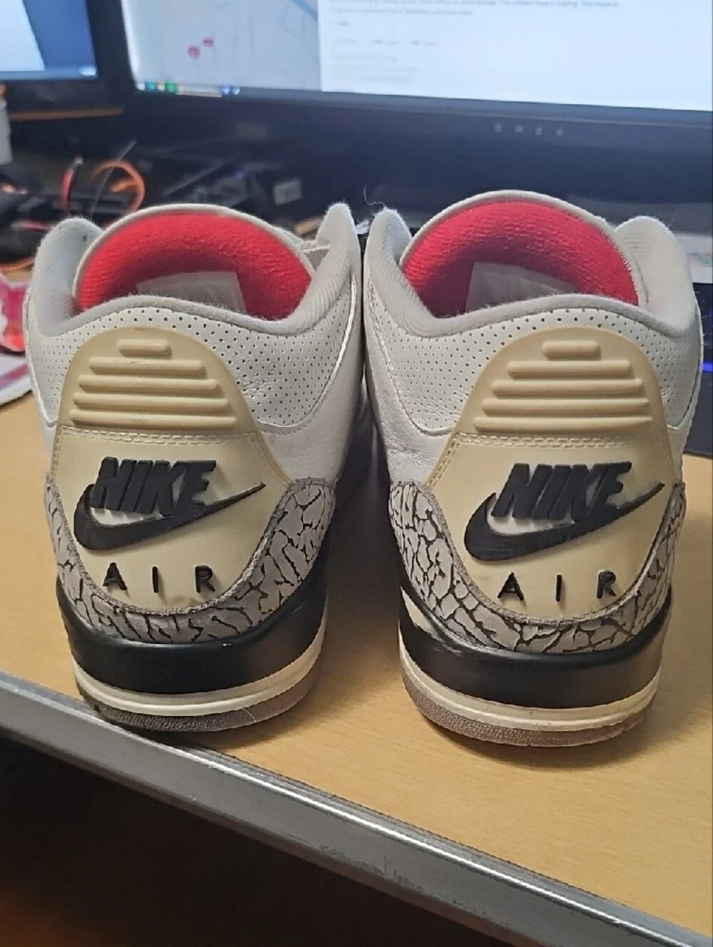 Nike White, Black & Red Retro Basketball Sneakers